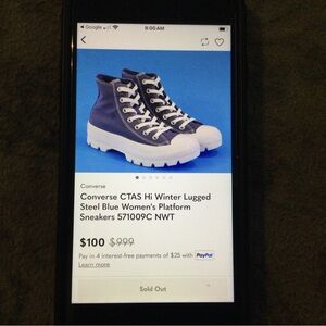 Womens Converse Chuck Taylor Platform High Top Size 6